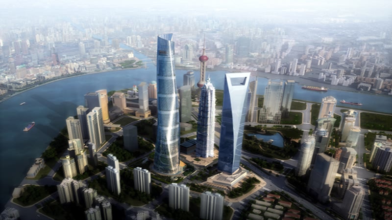 （图十一：上海中心建成后的上海陆家嘴的新格局）